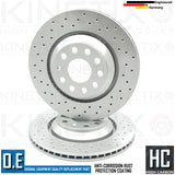 FOR AUDI RS3 RSQ3 RS Q3 REAR CROSS DRILLED BRAKE DISCS BREMBO PADS 310mm