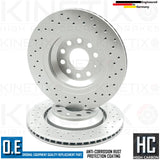 DRILLED FRONT & REAR BRAKE DISCS BREMBO PADS FOR AUDI S3 8V 340MM 310MM