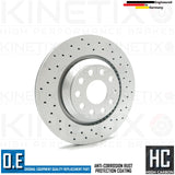 310mm CROSS DRILLED REAR BRAKE DISCS FOR AUDI CUPRA SEAT SKODA VW 1K0615601N