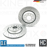 FITS AUDI RS3 8V CROSS DRILLED REAR BRAKE DISCS OEM BREMBO PADS 310mm