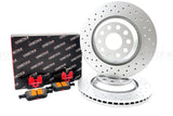 FOR AUDI S3 8V 13-2020 CROSS DRILLED REAR BRAKE DISCS PADS 310mm COATED