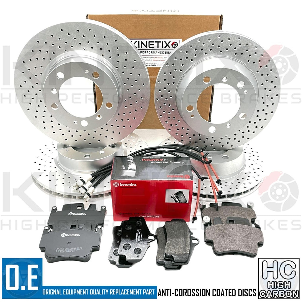 FOR PORSCHE BOXSTER S 3.4 FRONT REAR DRILLED BRAKE DISCS BREMBO PADS SENSORS