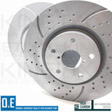 FOR SUBARU WRX STi 2.5 (GJ) DIMPLED GROOVED FRONT BRAKE DISCS BREMBO PADS 326mm