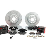 FOR VW GOLF MK6 GTI FRONT REAR DRILLED GROOVED BRAKE DISCS BREMBO PADS 312/282