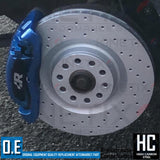 FOR VW GOLF R MK6 FRONT DRILLED KINETIX PERFORMANCE BRAKE DISCS BREMBO PAIR 345m