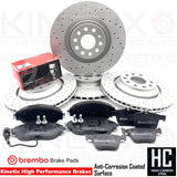 DRILLED FRONT & REAR BRAKE DISCS BREMBO PADS FOR AUDI S3 8V 340MM 310MM