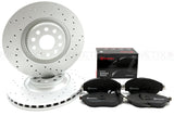 FOR GOLF R MK7 FRONT KINETIX PERFORMANCE DRILLED BRAKE DISCS BREMBO PADS 340mm