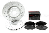 FOR AUDI S3 FRONT KINETIX PERFORMANCE DRILLED BRAKE DISCS BREMBO PADS SET 340mm