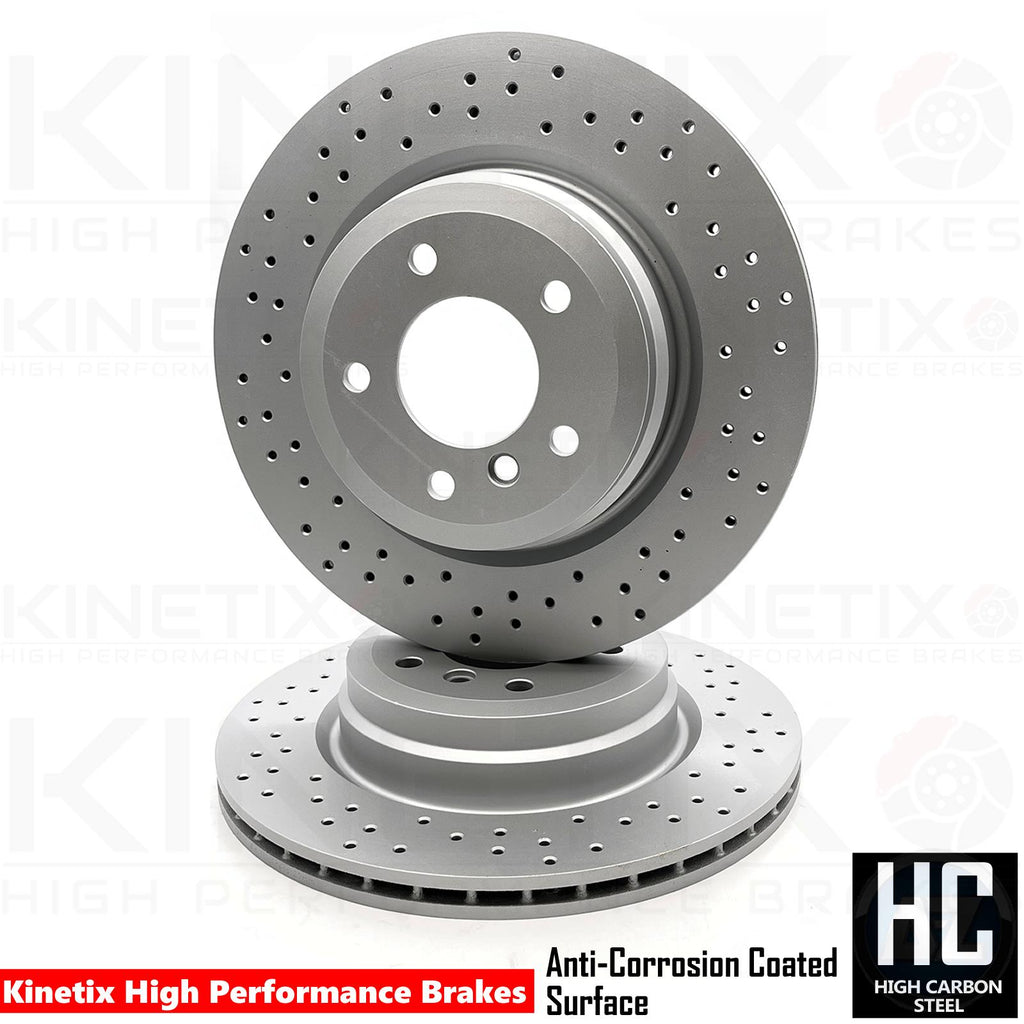 FOR BMW 330i 330d 335i 335d E90 E91 E92 E93 CROSS DRILLED REAR BRAKE DISCS 336mm