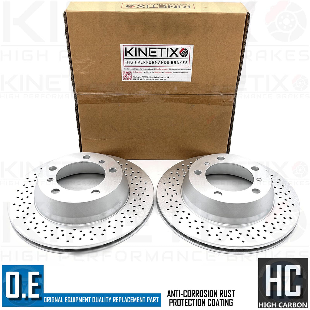 FOR PORSCHE 987 BOXSTER 2.7 KINETIX DRILLED REAR BRAKE DISCS PAIR 299mm