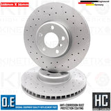 FOR BMW 6 SERIES 640i F06 F12 F13 M SPORT DRILLED FRONT BRAKE DISCS PAIR 348mm