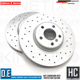 FOR BMW 640d Gran Coupe M SPORT FRONT DRILLED BRAKE DISCS BREMBO PADS WIRE 348mm