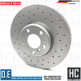 FOR BMW 740i M SPORT F01 F02 F03 F04 FRONT DRILLED DISCS BREMBO PADS WIRE 348mm