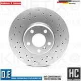 FOR BMW 7 SERIES F01 F02 F03 F04 FRONT DRILLED BRAKE DISCS BREMBO PADS WIRE 348m