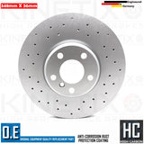 FOR BMW 5 SERIES F07 F10 F11 M SPORT CROSS DRILLED FRONT BRAKE DISCS PAIR 348mm