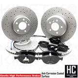 BMW ActiveHybrid 7 FRONT REAR DRILLED BRAKE DISCS BREMBO PADS WIRES 348mm 345mm