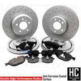 FOR BMW 520d M SPORT F10 FRONT REAR DRILLED BRAKE DISCS BREMBO PADS SENSORS