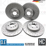 FOR BMW 730d M SPORT FRONT REAR DRILLED BRAKE DISCS BREMBO PADS WIRES 348m 345m