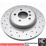 FOR BMW 520d M SPORT F10 FRONT REAR DRILLED BRAKE DISCS BREMBO PADS SENSORS