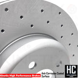 FOR BMW 525d M SPORT F10 FRONT REAR DRILLED BRAKE DISCS BREMBO PADS SENSORS