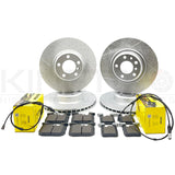 FOR BMW F22 230i M SPORT FRONT REAR BRAKE DISCS TEXTAR PADS SENSORS 340mm 345mm