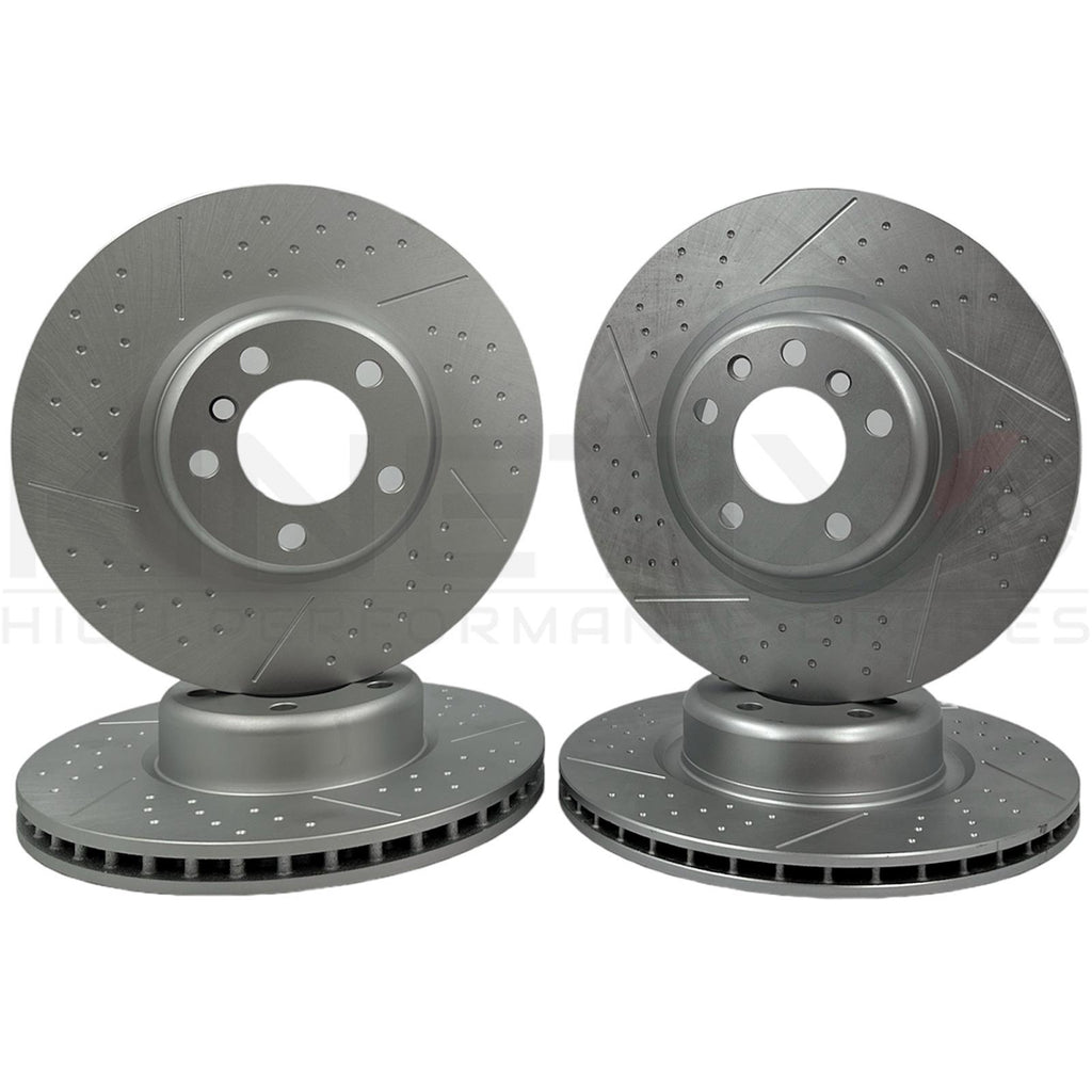 FOR BMW M140i F20 KINETIX FRONT REAR DIMPLED GROOVED BRAKE DISCS 340mm 345mm