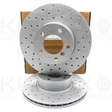 FOR BMW 225d F22 F23 M SPORT FRONT CROSS DRILLED BRAKE DISCS PAIR 312mm COATED