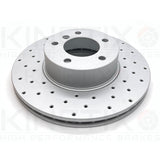 FOR BMW 120d 125d 125i KINETIX FRONT CROSS DRILLED BRAKE DISCS PAIR 312mm COATED