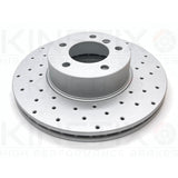 FOR BMW 320d 320i 325i KINETIX FRONT CROSS DRILLED BRAKE DISCS PAIR 312mm COATED