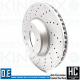 FOR PORSCHE CAYENNE 3.0 Diesel 11-17 DRILLED FRONT BRAKE DISCS BREMBO PADS