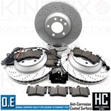 FOR PORSCHE CAYENNE FRONT REAR CROSS DRILLED PERFORMANCE BRAKE DISCS PADS SENSOR