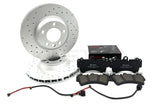 FOR VW TOUAREG 2.5 R5 TDI 2003-2010 DRILLED FRONT BRAKE DISCS BREMBO PADS WIRES