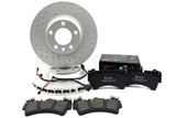 FOR PORSCHE CAYENNE TURBO S 4.5 04-07 DRILLED FRONT BRAKE DISCS BREMBO PADS