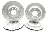 FOR VW TOUAREG 3.0 V6 TDI DRILLED FRONT REAR BRAKE DISCS BREMBO PADS WEAR SENSORS