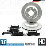 FOR PORSCHE CAYENNE S 3.0 HYBRID 10-14 DRILLED REAR BRAKE DISCS PADS WIRES 330mm