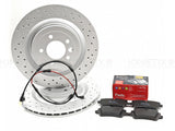 FOR RANGE ROVER SPORT 3.0 SDV6 REAR CROSS DRILLED BRAKE DISCS PADS & WIRE