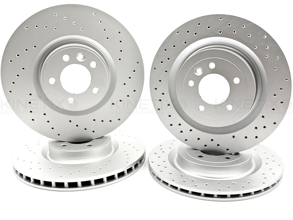 FOR RANGE ROVER SDV8 AUTOBIOGRAPHY FRONT REAR DRILLED BRAKE DISCS 380mm 365mm