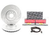 FOR RANGE ROVER 4.4 AUTOBIOGRAPHY DRILLED FRONT BRAKE DISCS CERAMIC PADS 380mm