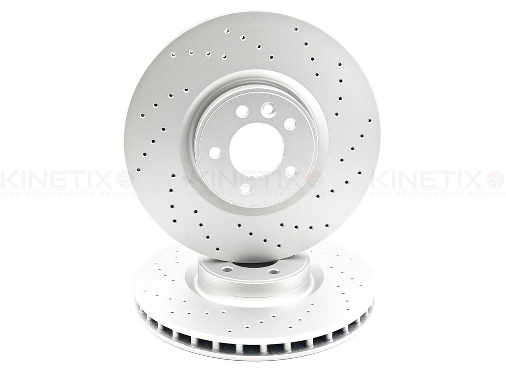 FOR LAND ROVER DEFENDER 2.0 P300 Si4 FRONT DRILLED KINETIX BRAKE DISCS 380mm