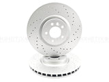 FOR RANGE ROVER 4.4 AUTOBIOGRAPHY DRILLED FRONT BRAKE DISCS CERAMIC PADS 380mm