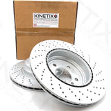 FOR BMW 330d F30 F31 M SPORT COATED CROSS DRILLED REAR BRAKE DISCS PAIR 330mm