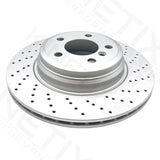 FOR BMW 420d M SPORT PERFORMANCE CROSS DRILLED REAR BRAKE DISCS PAIR 330mm