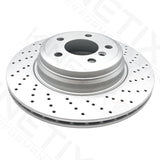 FOR BMW 335i Granturismo F34 COATED REAR CROSS DRILLED BRAKE DISCS PAIR 330mm