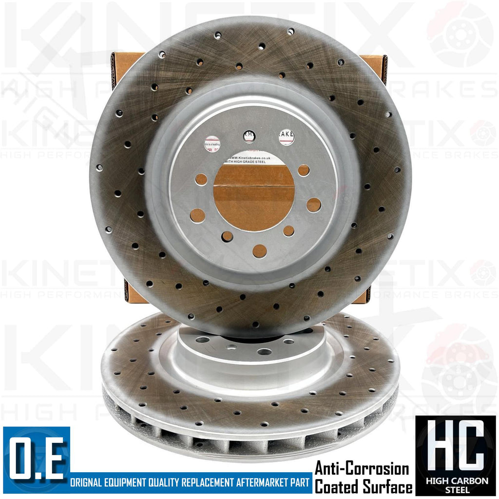 FOR BMW M3 E46 KINETIX FRONT PERFORMANCE DRILLED BRAKE DISCS PAIR 325mm