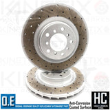 FOR BMW M3 E46 FRONT CROSS DRILLED KINETIX BRAKE DISCS MINTEX PADS SENSOR 325mm