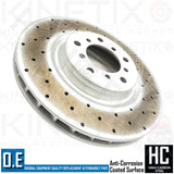 FOR BMW M3 E46 FRONT CROSS DRILLED KINETIX BRAKE DISCS MINTEX PADS SENSOR 325mm