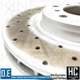 FOR BMW M3 E46 KINETIX FRONT PERFORMANCE DRILLED BRAKE DISCS PAIR 325mm