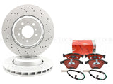 FOR BMW M3 E93 FRONT LEFT RIGHT DRILLED BRAKE DISCS DTEC PADS WIRE SENSORS 360mm