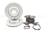 FOR BMW M3 E92 FRONT LEFT RIGHT DRILLED BRAKE DISCS BREMBO PADS SENSORS 360mm