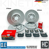 FOR BMW 435d M SPORT FRONT REAR DIMPLED GROOVED HIGH CARBON BRAKE DISCS PADS